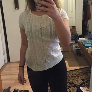 Dainty Eyelet Tee with Tie in Back