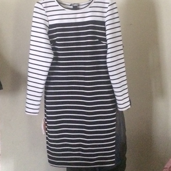 Sold!! Black and White Striped Bodycon Dress