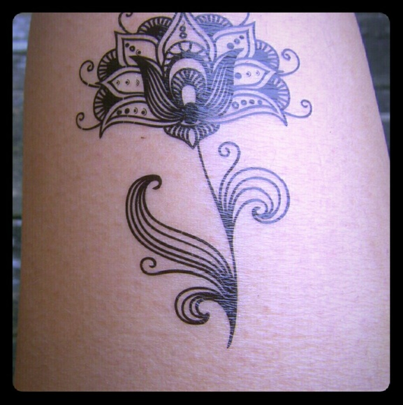 Henna Floral Temporary Tattoo ,  Variety  set of 4