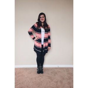 Old Navy Pink & Navy Patterned Sweater