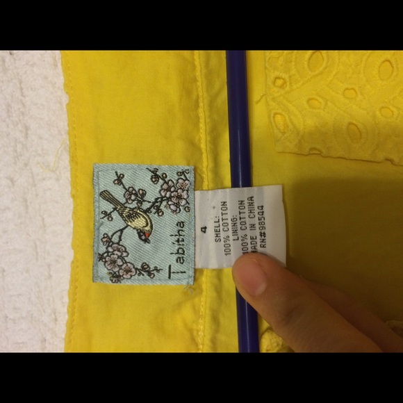 Anthropologie Tabitha yellow eyelet shirt sz 4 - Picture 2 of 4