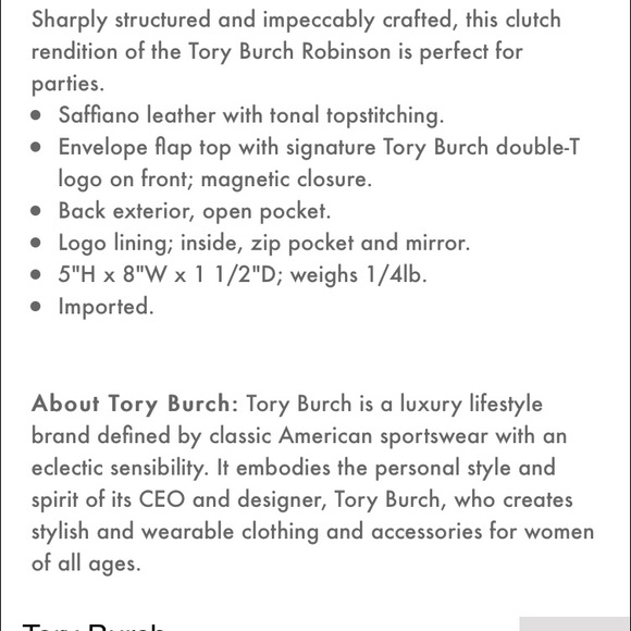 SOLD Tory Burch envelope clutch in poppy NWT - Picture 3 of 4