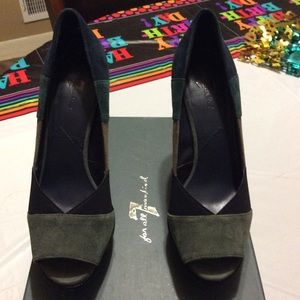 7 For All Mankind Race Open Toe Platform Pump