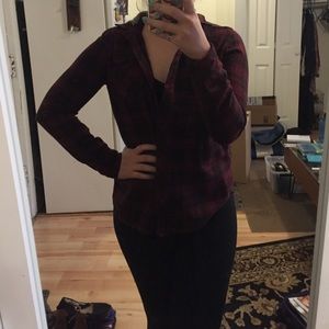 Cozy Red Flannel with Detachable Hood