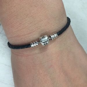 Black leather Pandora bracelet