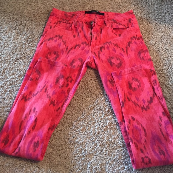 Joe's jeans red pattern skinnies
