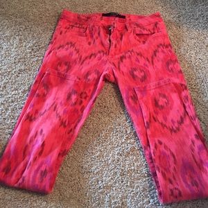 Joe's jeans red pattern skinnies