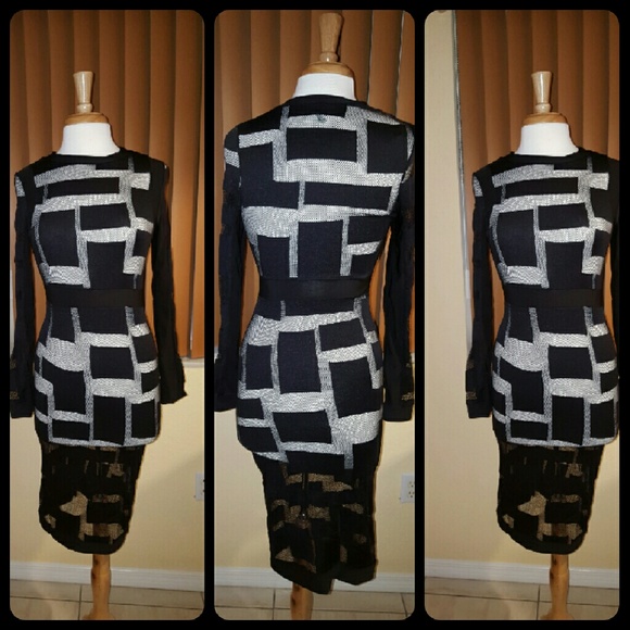 1 left. Black mesh block dress - Picture 2 of 4