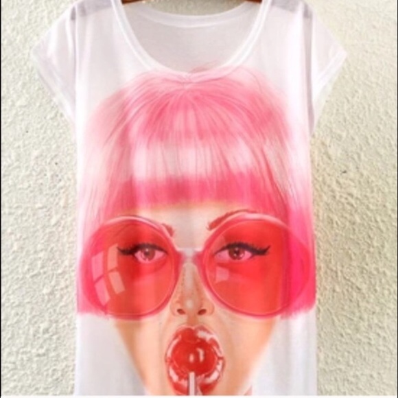 Cute Tee Tops - Graphic Tee "Lollipop" New