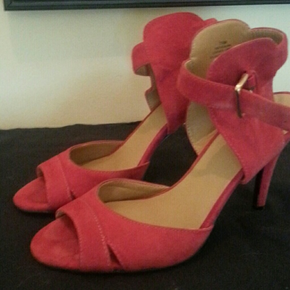 Red suede sandals