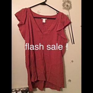 Rust colored ruffle blouse