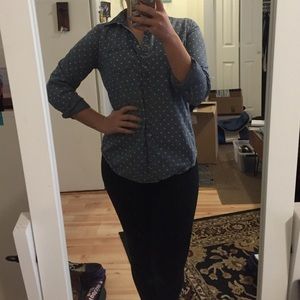 Adorable Polka Dot Denim Top