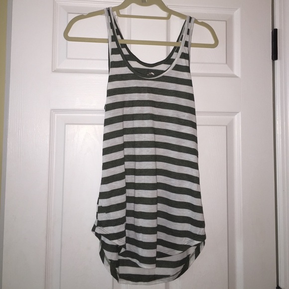 Green and white stripe shirt