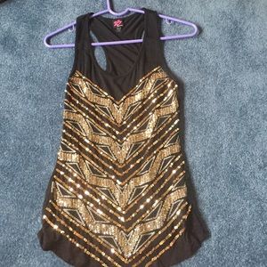 Bebe embellished black tank size s