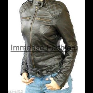 Women's bomber leather jacket 52F