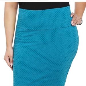NWOT Torrid Blue Polka Dot Fold Over Skirt
