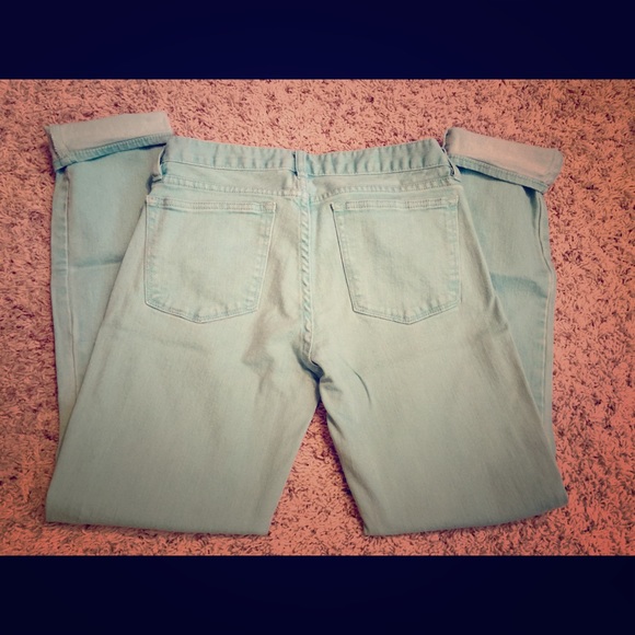 J Crew mint toothpick ankle jeans size 28