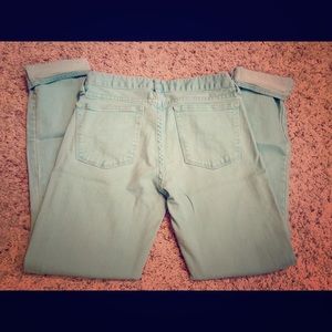 J Crew mint toothpick ankle jeans size 28