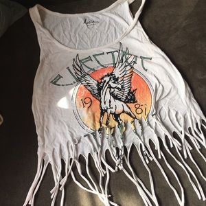 Crop top fringe shirt