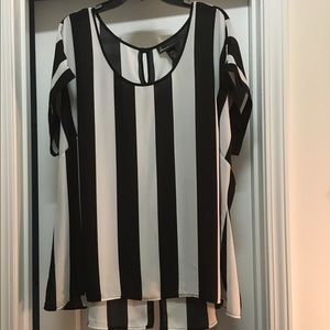 Black & White Sheer Top