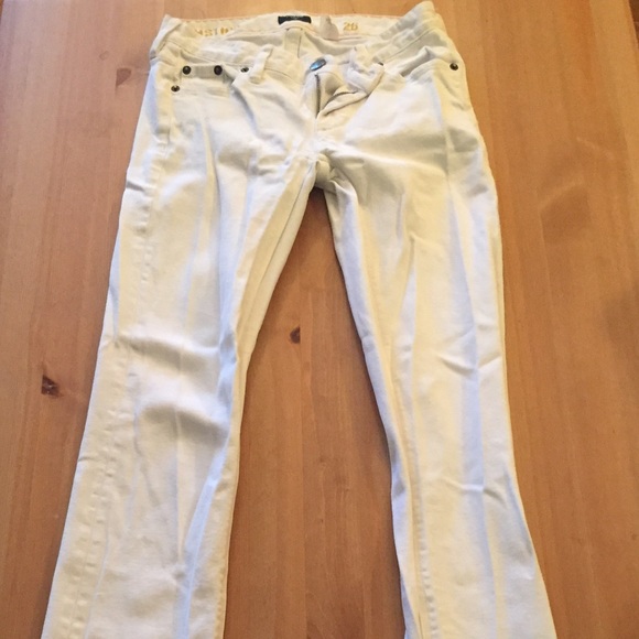 J. Crew straight leg white denim pants
