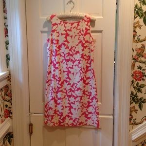 Talbots Pink and White Hawaiian Print Dress Size 4