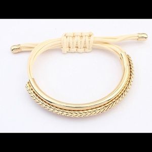 Cream and gold bracelet