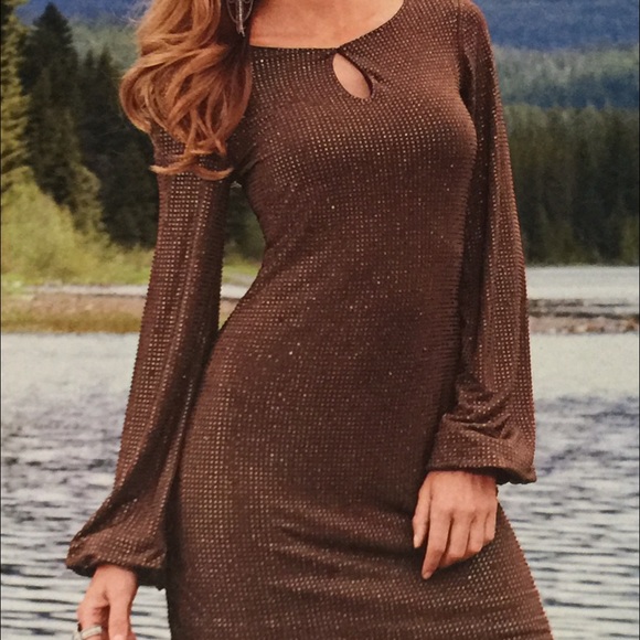 New Boston Proper All Crystal Rhinestone Dress