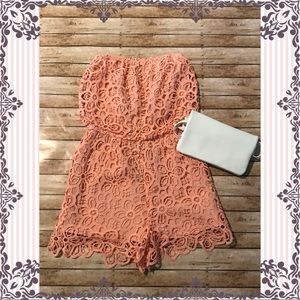 Boutique  Coral Crochet Romper
