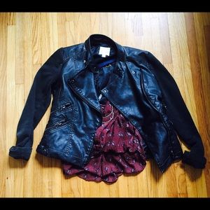 Faux leather biker jacket