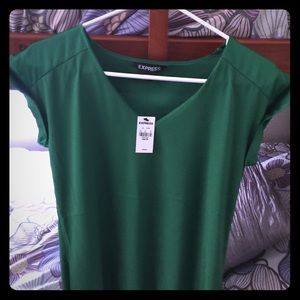 Green silky dress top