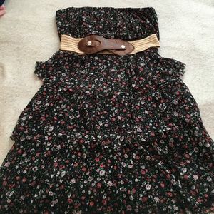 Floral strapless dress