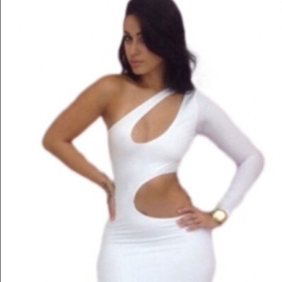 One shoulder bodycon cutout dress
