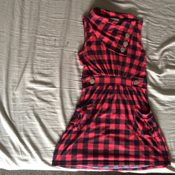 Plaid red dress