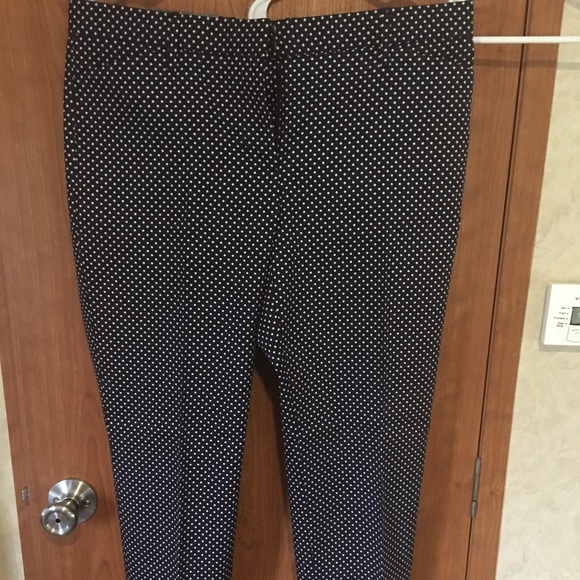 Navy white polka dot Gap Slim Capris
