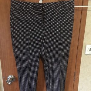 Navy white polka dot Gap Slim Capris