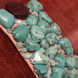 Turquoise and leather LUCKY BRAND bracelet