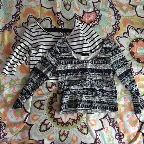 2- three quarter sleeve crop tops