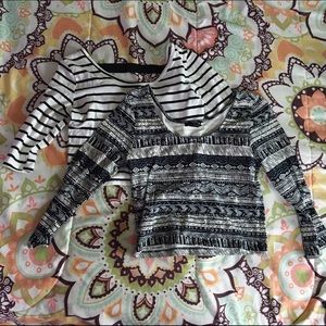 2- three quarter sleeve crop tops