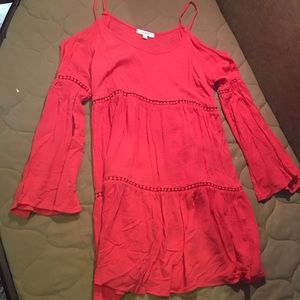 Cold-shoulder dress.