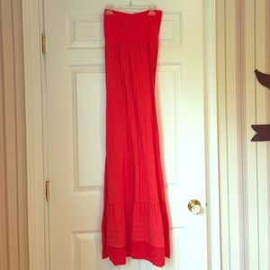 Theory Orange Strapeless Maxi