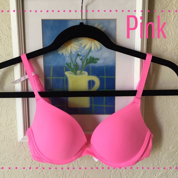 VS Pink Pink Colored 💟Push Up Bra 32B