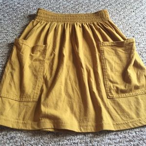 American Apparel mustard skirt
