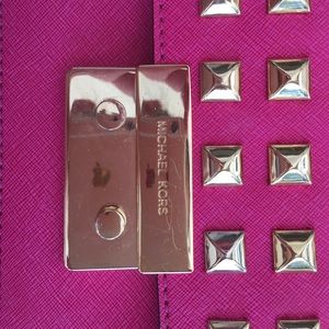 Michael Kors gold studded shoulder bag