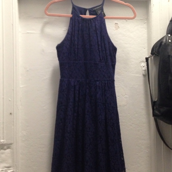 Navy blue tank crochet dress