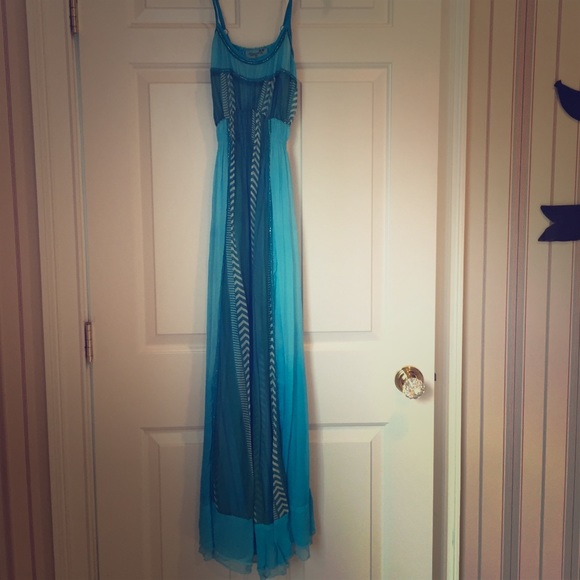 Letarte Handmade Chiffon Aqua Maxi