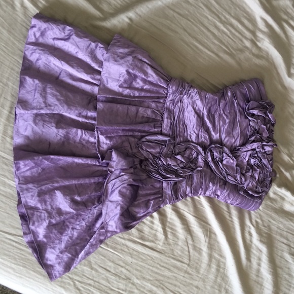 Purple Strapless Prom Dress