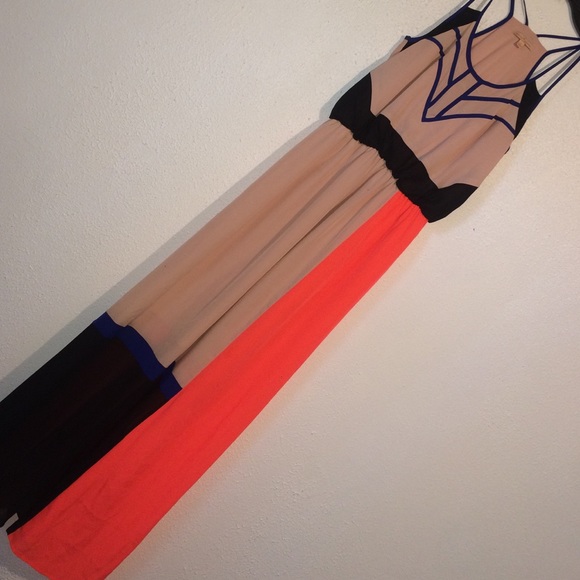 Color Blocked Maxi Dress