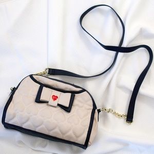 Betsey Johnson crossbody with hearts and bow