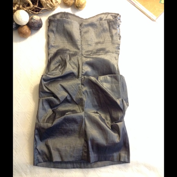 Arden B Silver Sequin Strapless Dress Mini - Picture 3 of 4